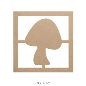 DS027 Mantar Figürlü Dekoratif Duvar Süsü Ahşap Boyanabilir Obje